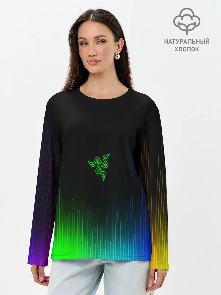 Лонгслив женский. Хлопок / RAZER NEON