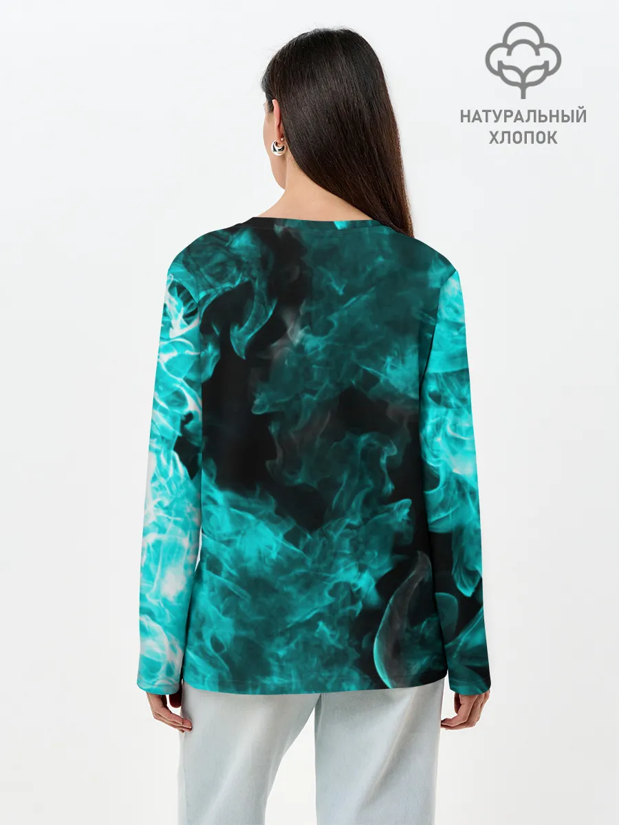 Лонгслив женский. Хлопок / ОГОНЬ