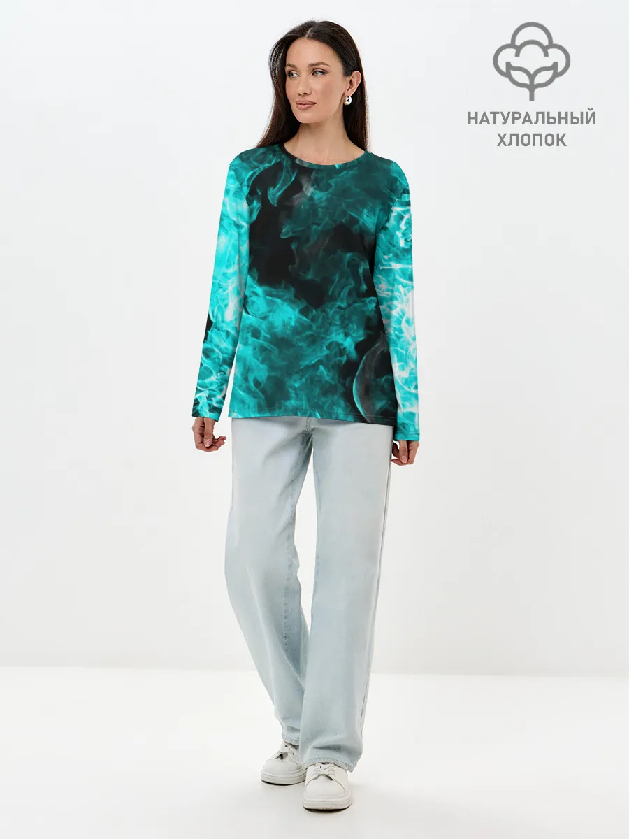 Лонгслив женский. Хлопок / ОГОНЬ