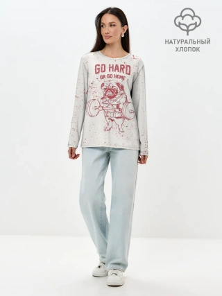 Лонгслив женский. Хлопок / GO HARD