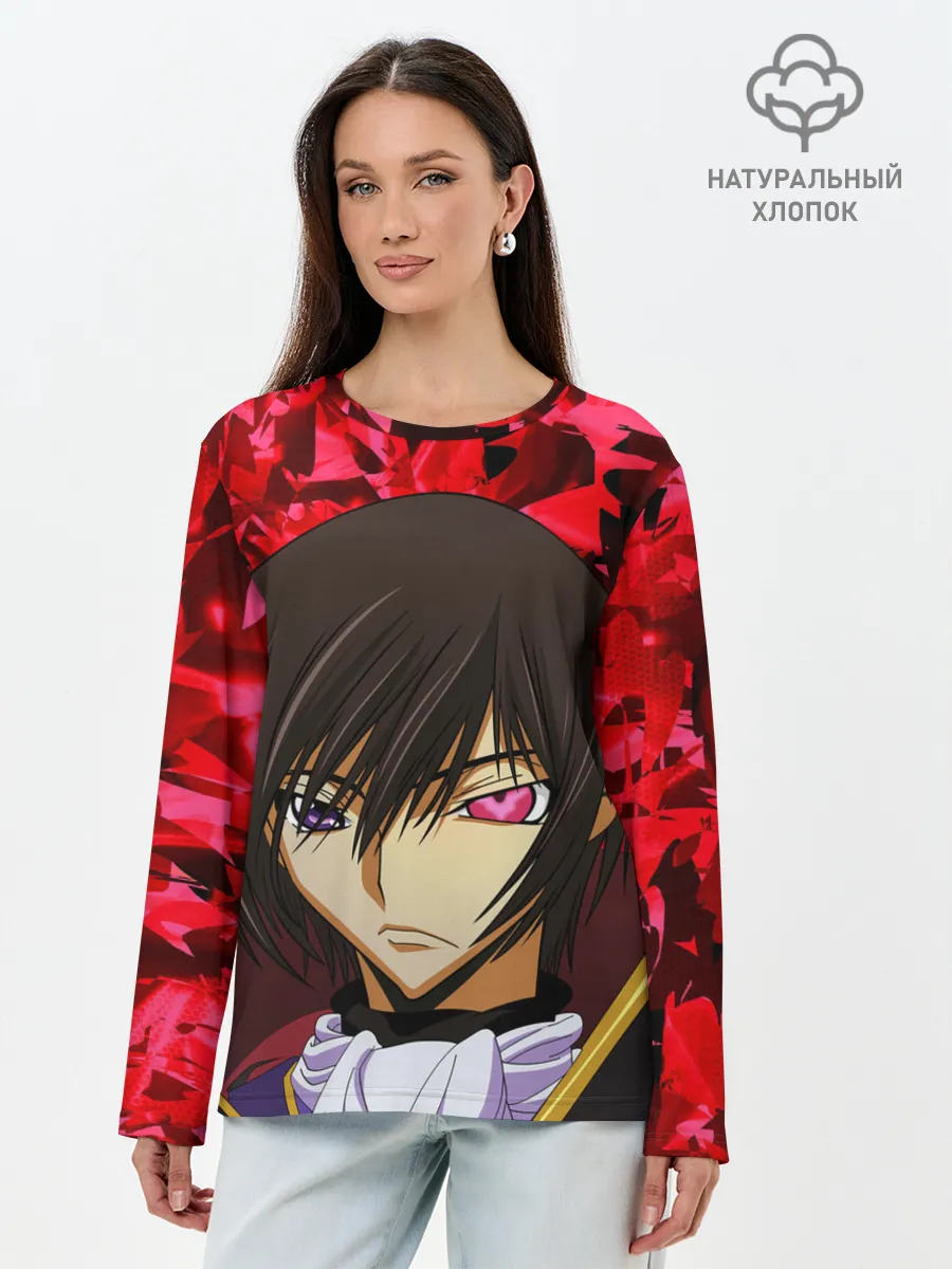 Лонгслив женский. Хлопок / GODE GEASS textured