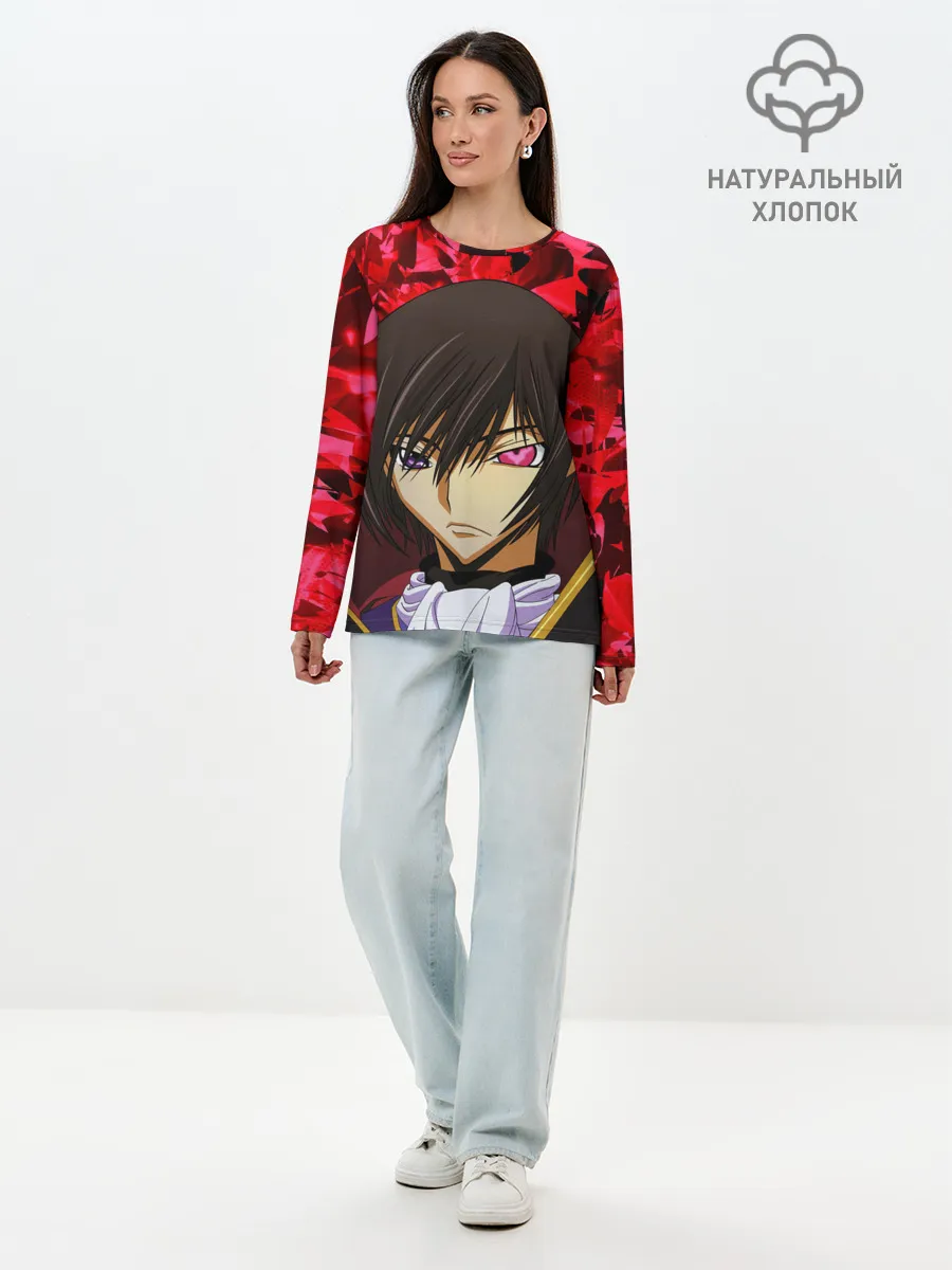 Лонгслив женский. Хлопок / GODE GEASS textured