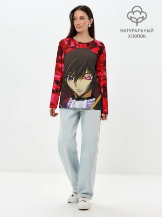 Лонгслив женский. Хлопок / GODE GEASS textured