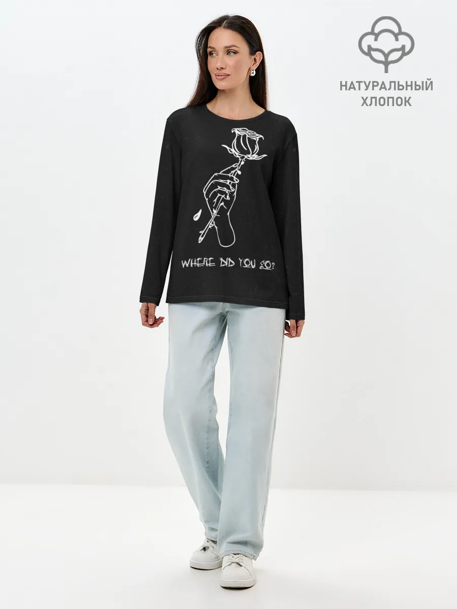 Лонгслив женский. Хлопок / Lil Peep