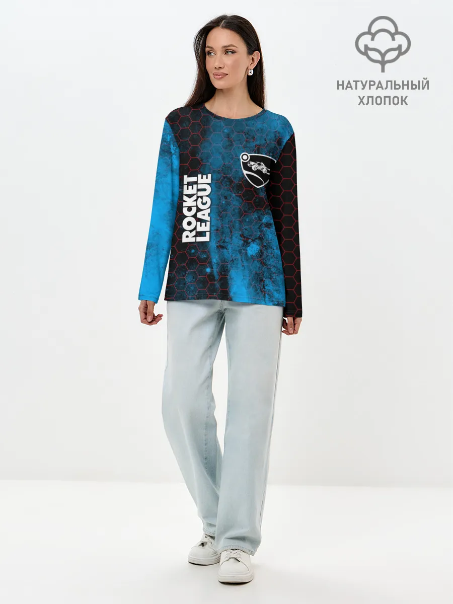 Лонгслив женский. Хлопок / ROCKET LEAGUE