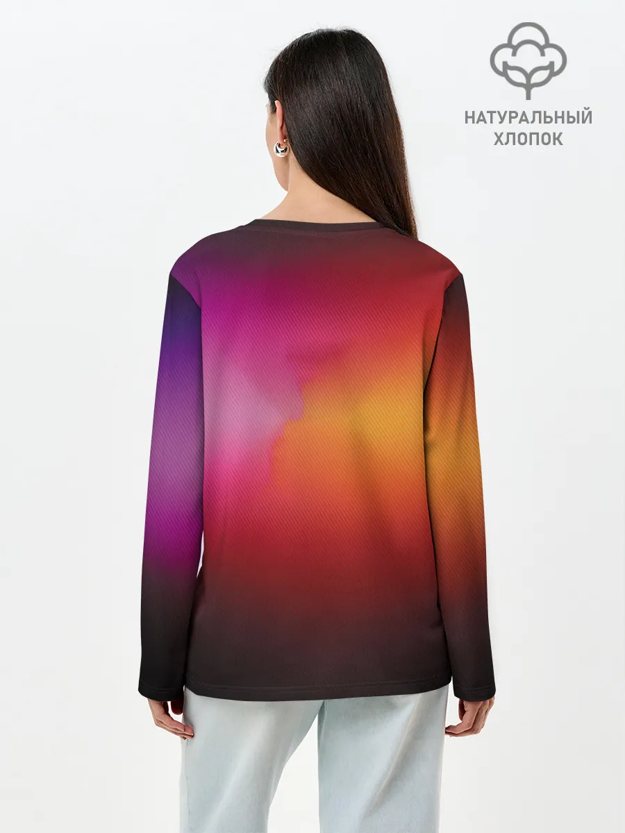 Лонгслив женский. Хлопок / Прозрачный Чаризард