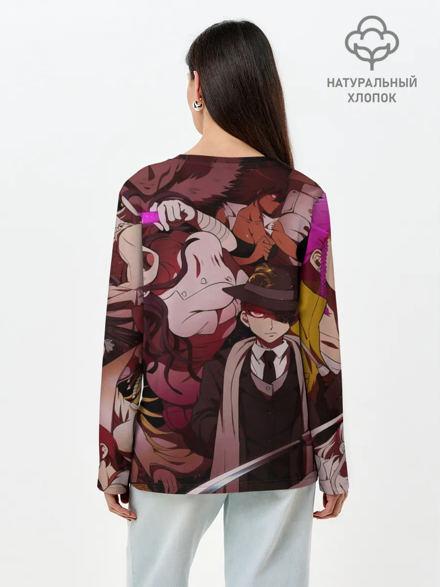 Лонгслив женский. Хлопок / danganronpa perso