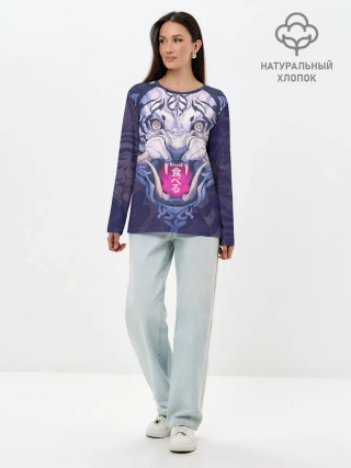 Лонгслив женский. Хлопок / ТИГР