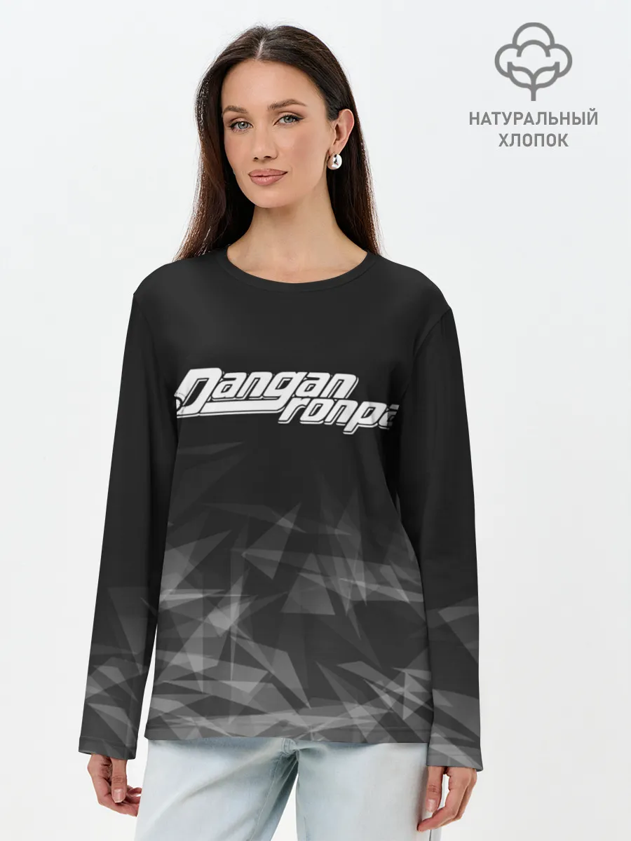Лонгслив женский. Хлопок / DANGANRONPA дым