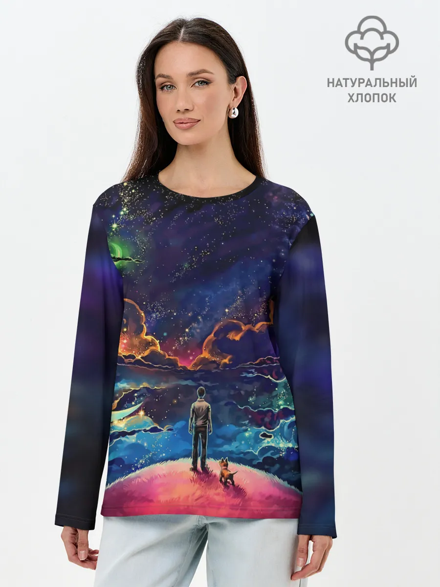 Лонгслив женский. Хлопок / Арт