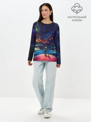 Лонгслив женский. Хлопок / Арт