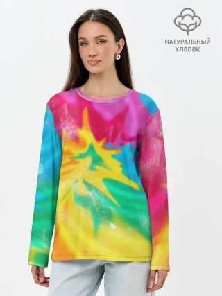 Лонгслив женский. Хлопок / Tie-Dye