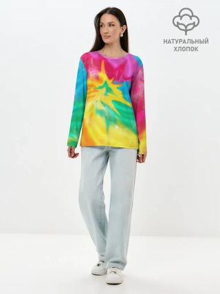 Лонгслив женский. Хлопок / Tie-Dye