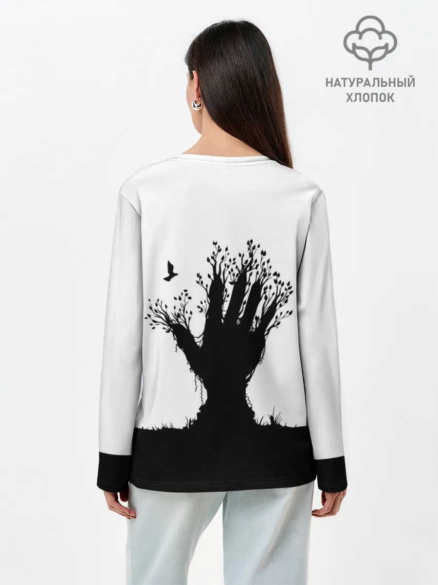 Лонгслив женский. Хлопок / Дерево