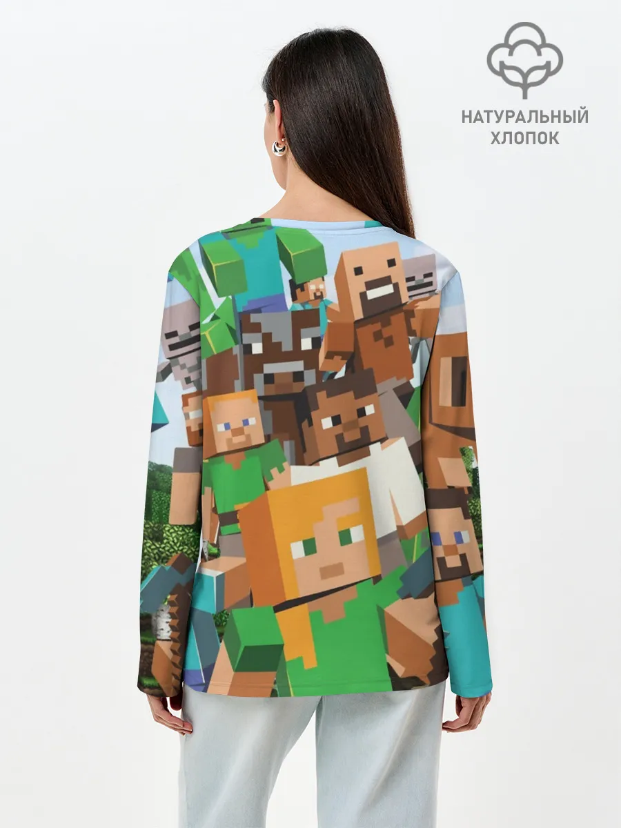 Лонгслив женский. Хлопок / MINECRAFT