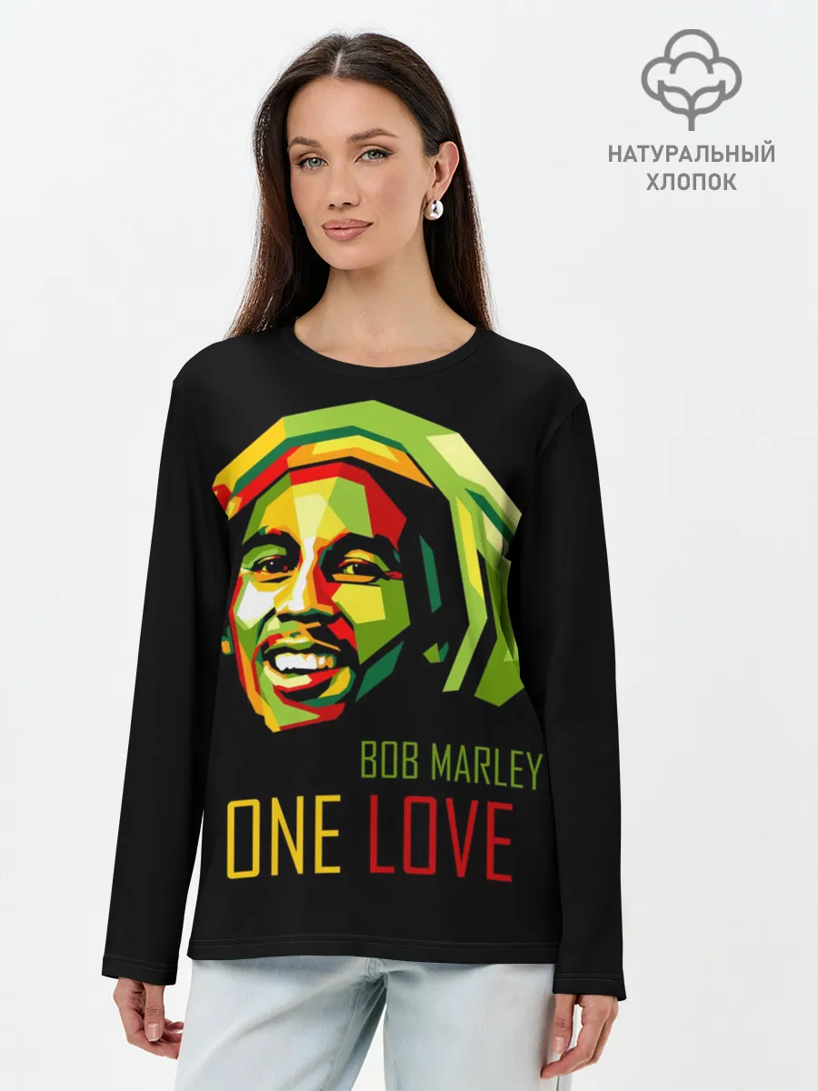 Лонгслив женский. Хлопок / Боб Марли