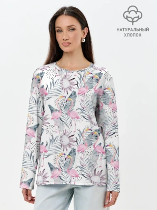 Лонгслив женский. Хлопок / Фламинго