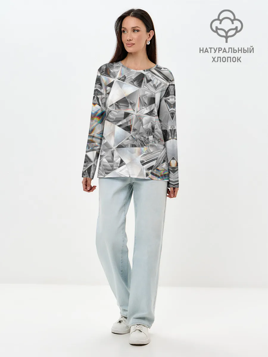 Лонгслив женский. Хлопок / Бриллиантовый блеск