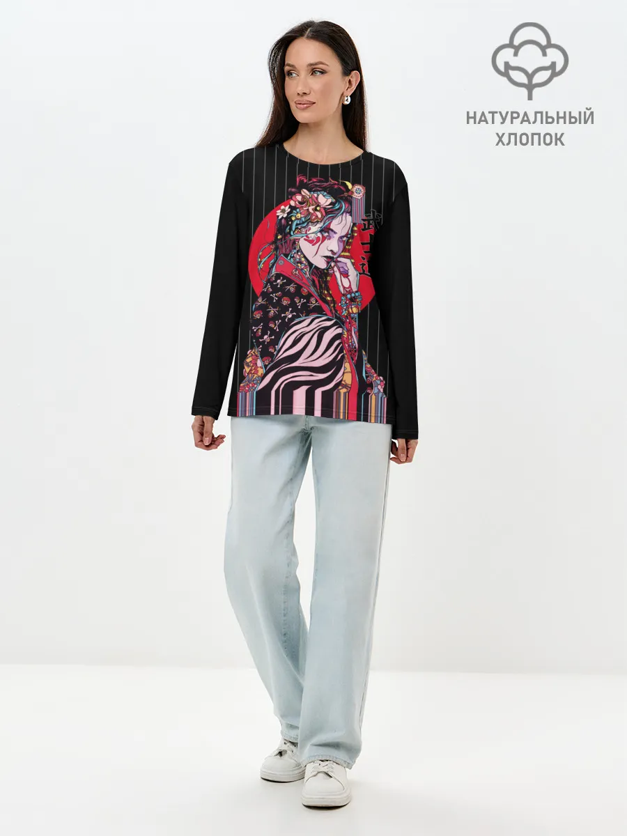 Лонгслив женский. Хлопок / Гейша