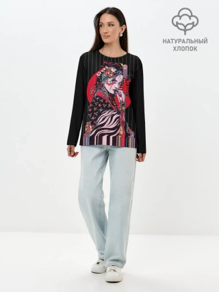 Лонгслив женский. Хлопок / Гейша