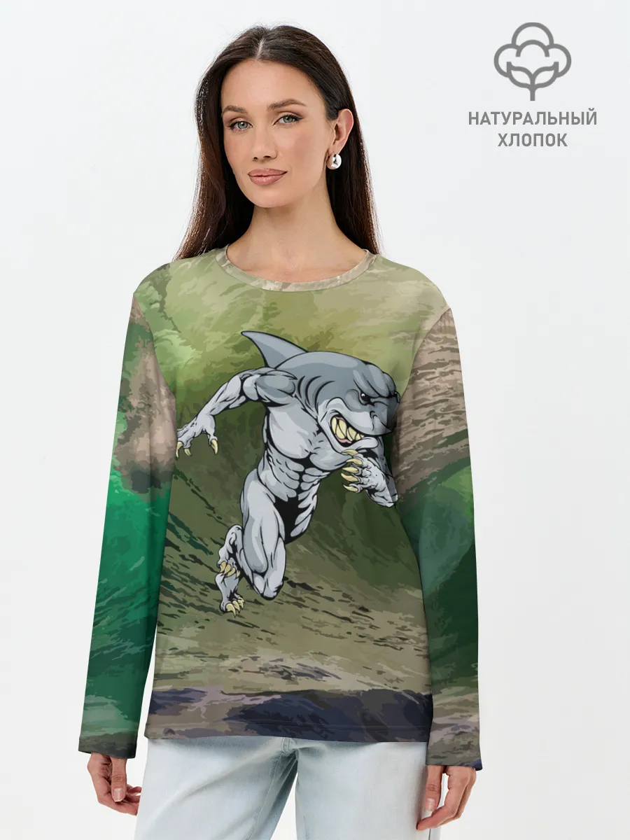 Лонгслив женский. Хлопок / Great White