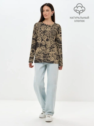 Лонгслив женский. Хлопок / Ретро велосипеды