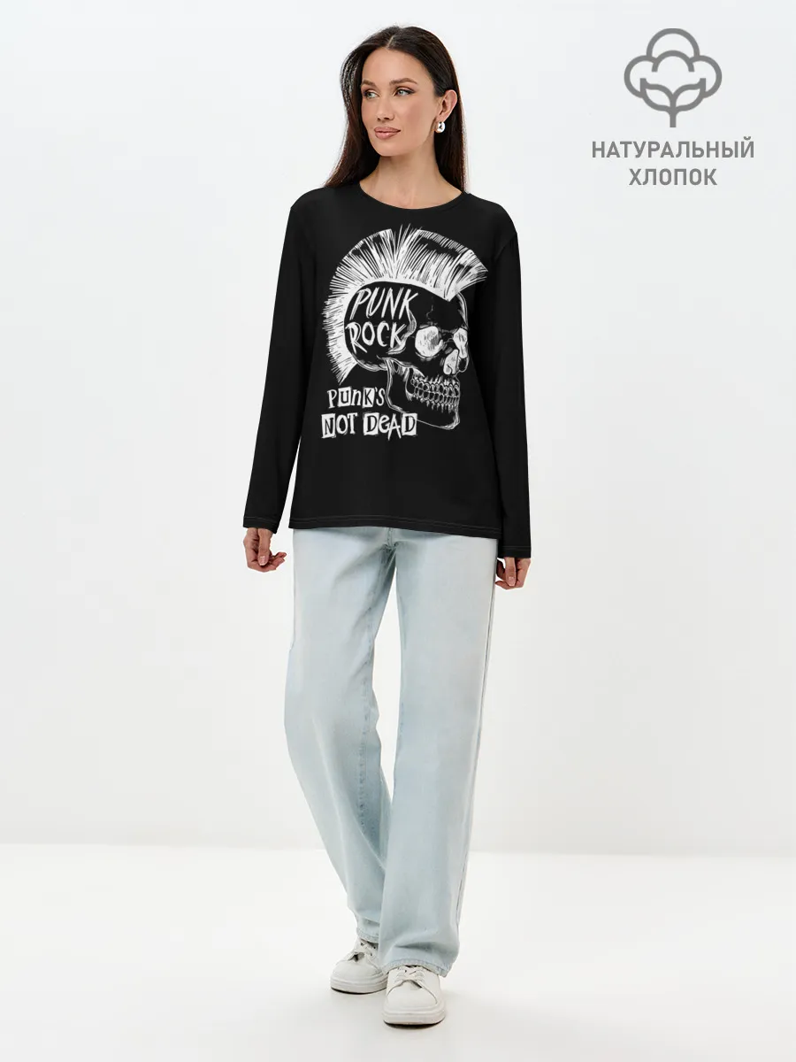 Лонгслив женский. Хлопок / Панки не умирают