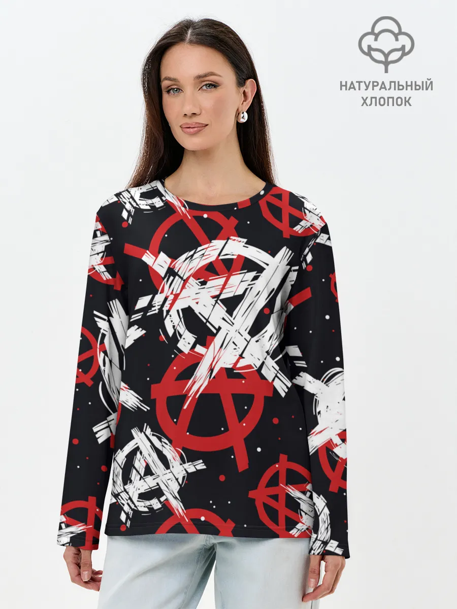 Лонгслив женский. Хлопок / Анархия