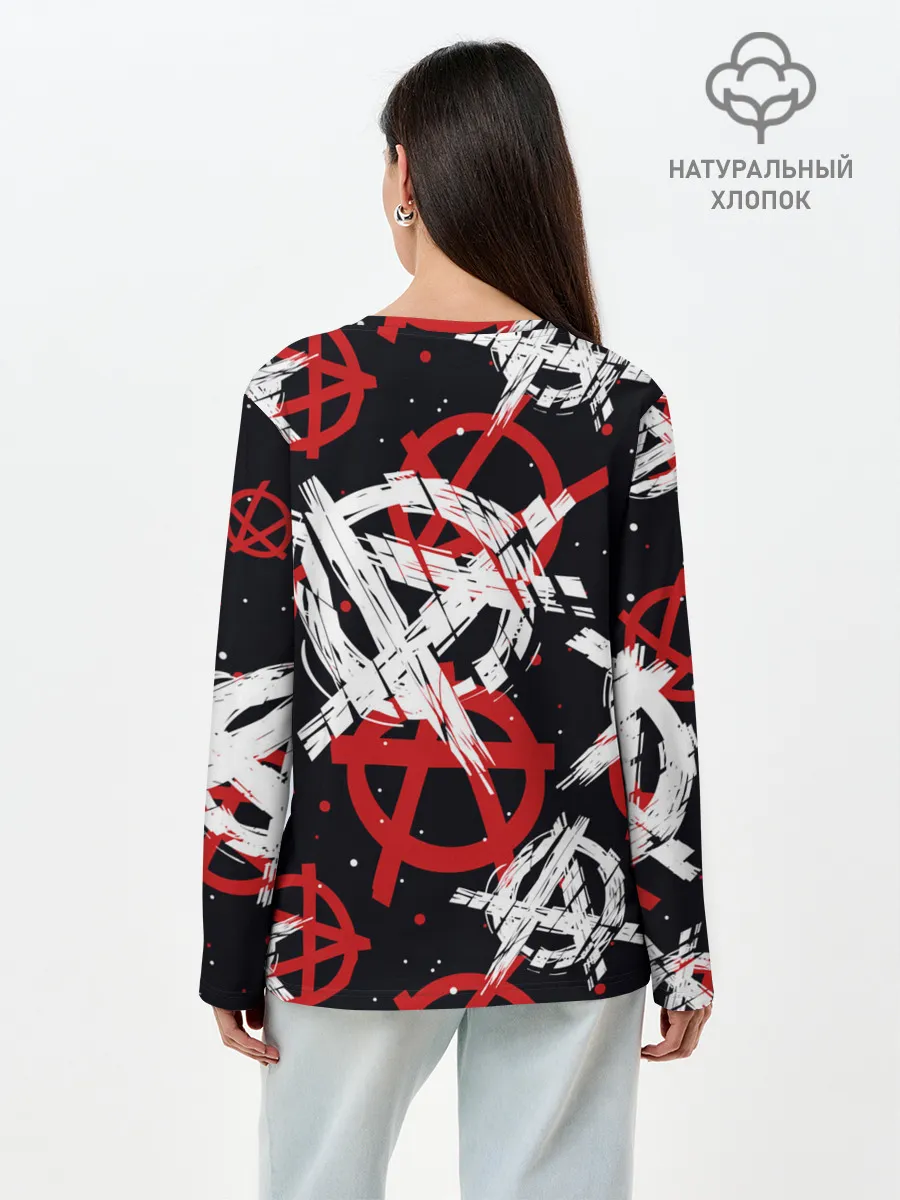 Лонгслив женский. Хлопок / Анархия