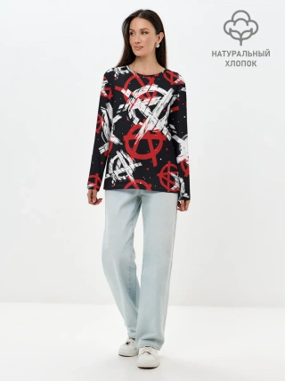 Лонгслив женский. Хлопок / Анархия