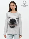 Лонгслив женский. Хлопок / Собака - улыбака