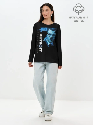 Лонгслив женский. Хлопок / Detroit become human