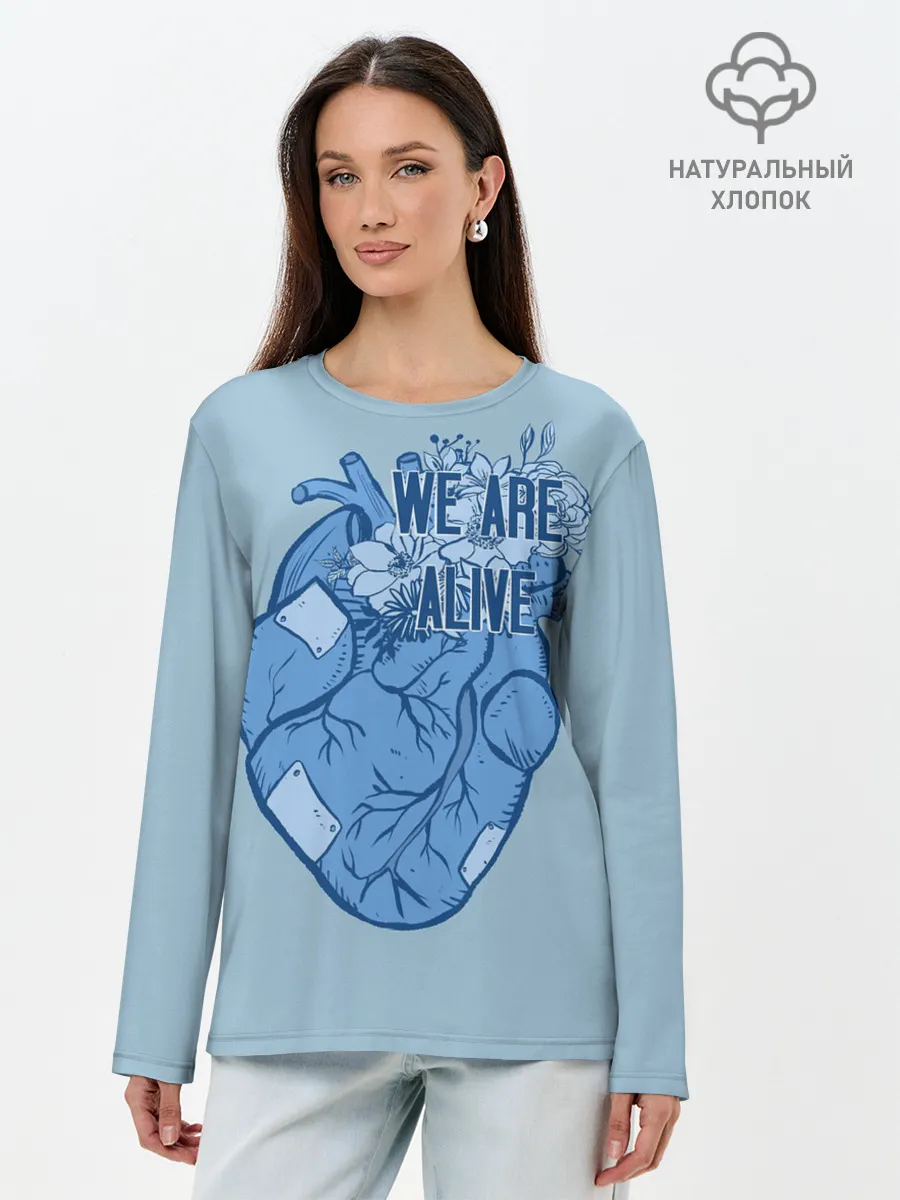 Лонгслив женский. Хлопок / WE ARE ALIVE