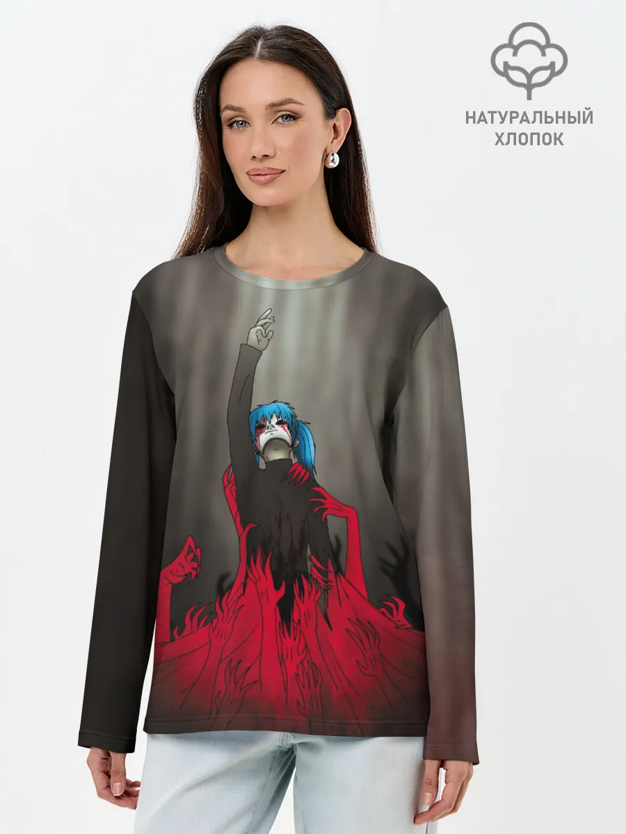 Лонгслив женский. Хлопок / Салли Кромсалли