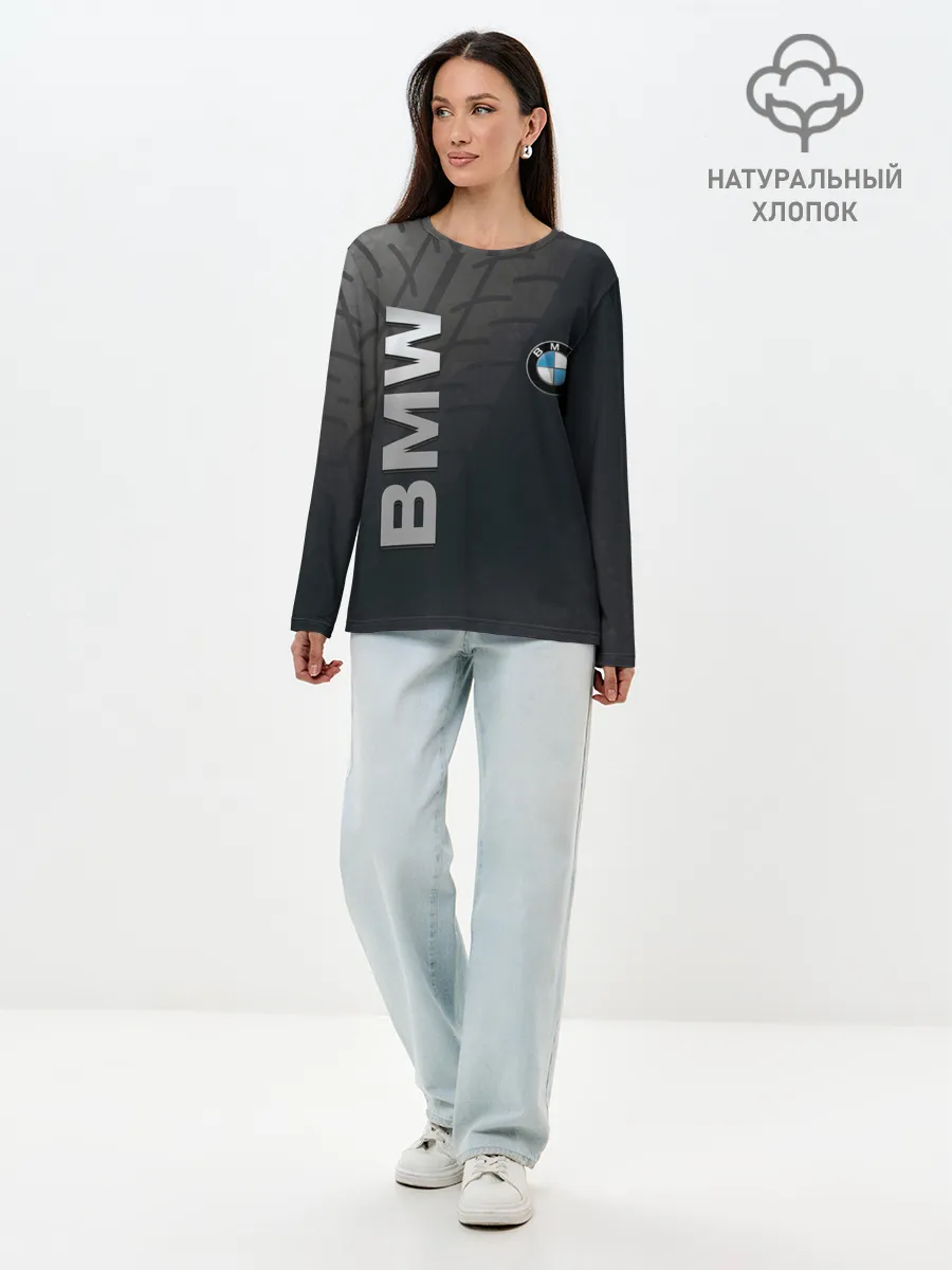 Лонгслив женский. Хлопок / BMW