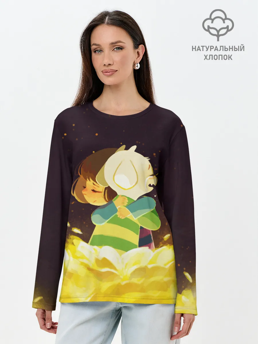 Лонгслив женский. Хлопок / Фриск и Азриэль - UNDERTALE