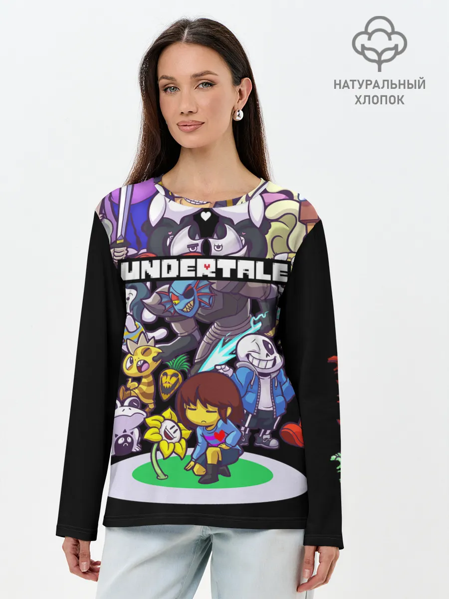 Лонгслив женский. Хлопок / UNDERTALE