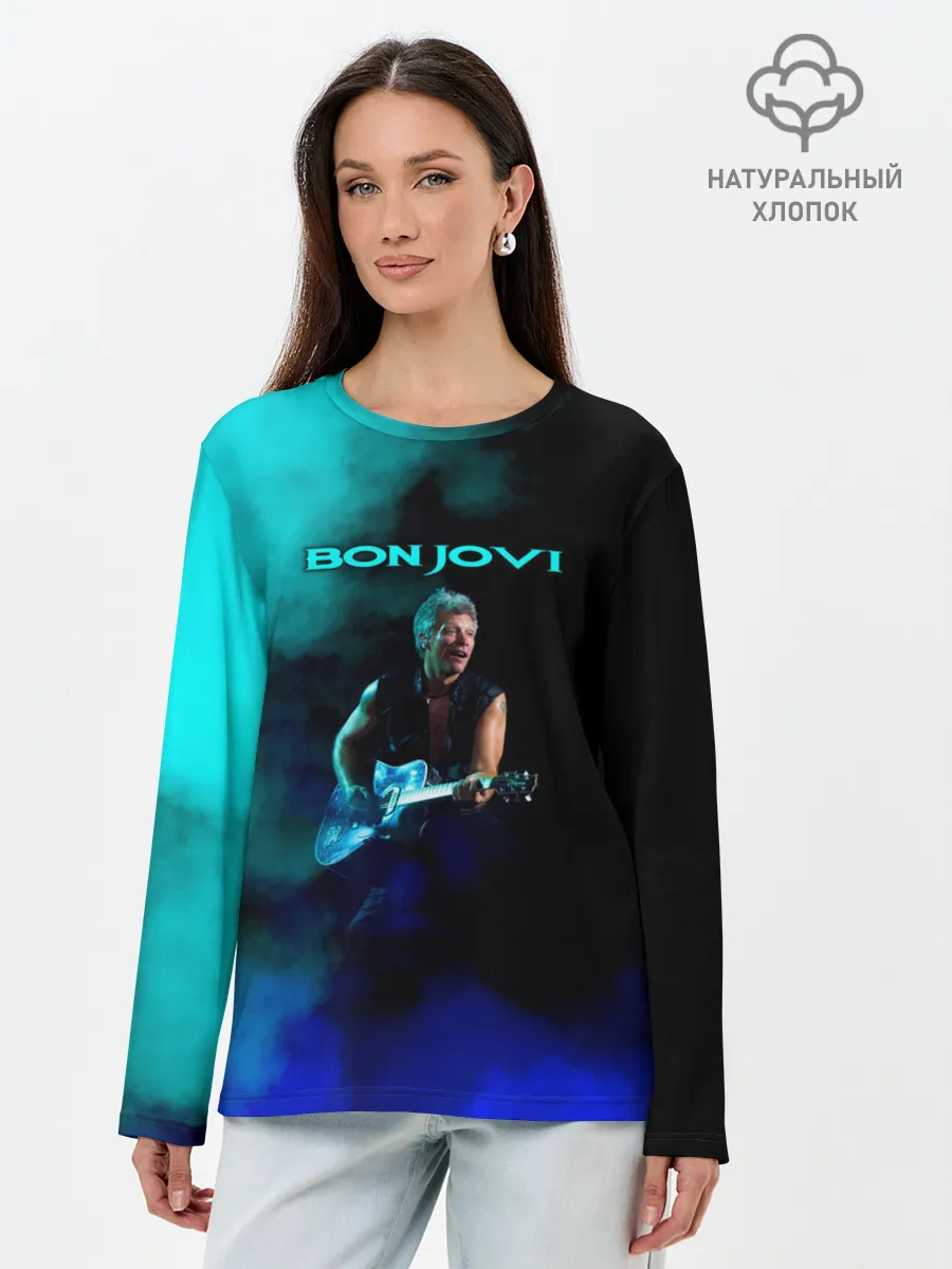 Лонгслив женский. Хлопок / Bon Jovi