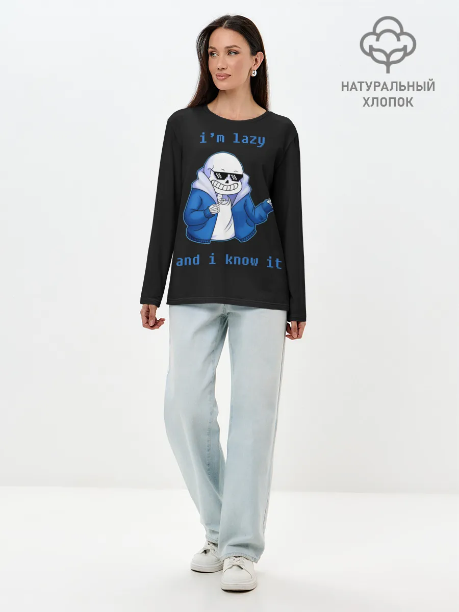 Лонгслив женский. Хлопок / Undertale