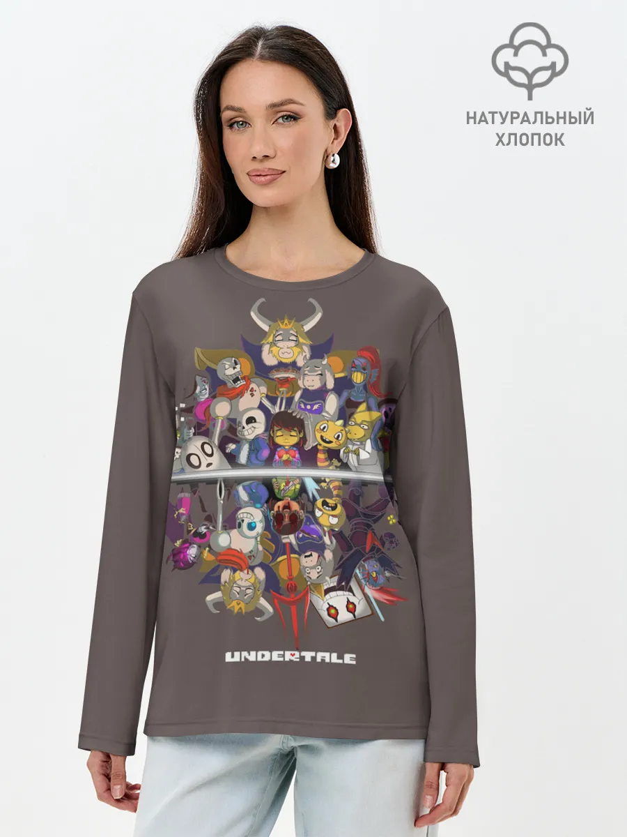 Лонгслив женский. Хлопок / Undertale