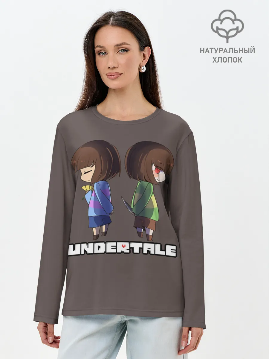 Лонгслив женский. Хлопок / Undertale