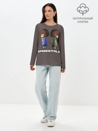 Лонгслив женский. Хлопок / Undertale