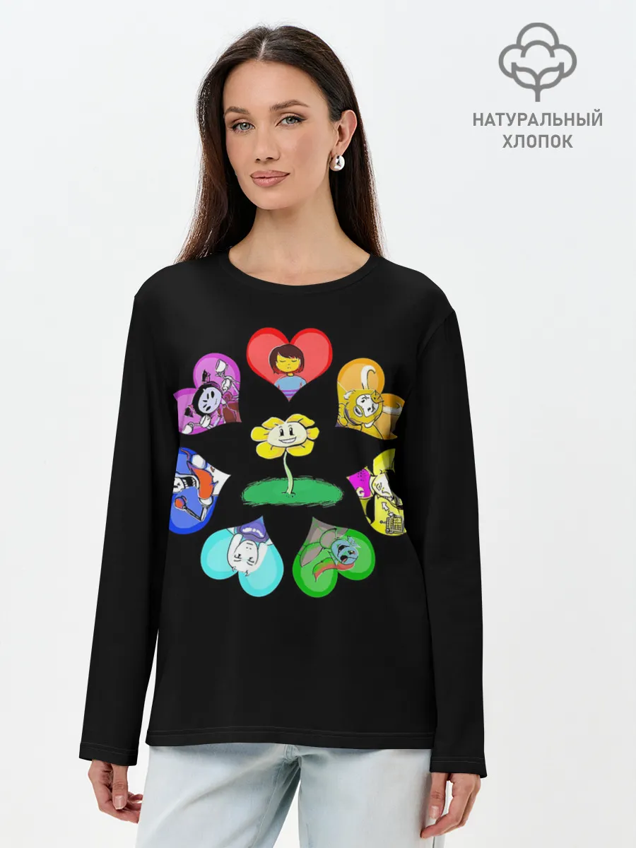 Лонгслив женский. Хлопок / Undertale