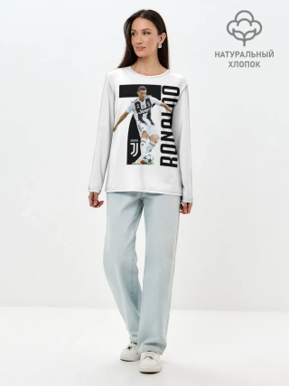 Лонгслив женский. Хлопок / Ronaldo the best