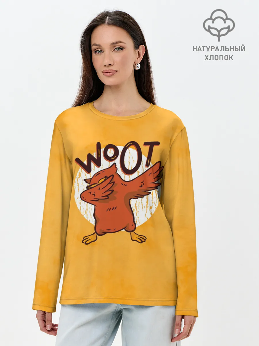 Лонгслив женский. Хлопок / Сова Dab