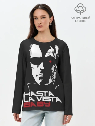 Лонгслив женский. Хлопок / Hasta la vista baby