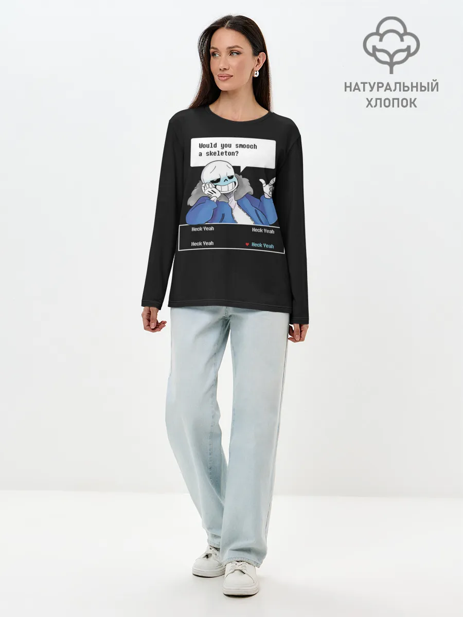 Лонгслив женский. Хлопок / Undertale