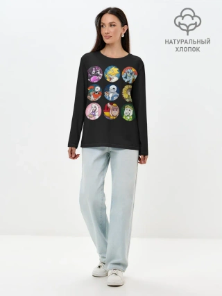 Лонгслив женский. Хлопок / Undertale