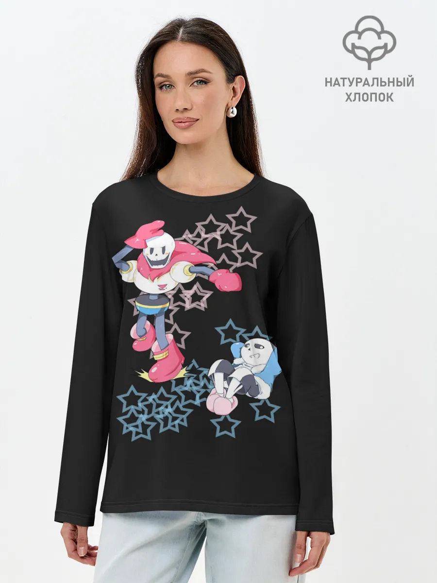 Лонгслив женский. Хлопок / Undertale