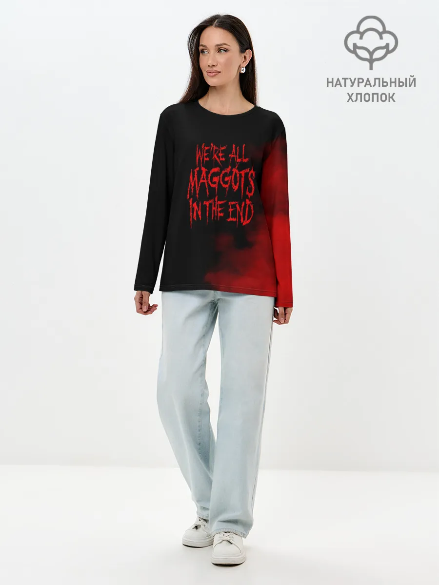 Лонгслив женский. Хлопок / Maggots - Slipknot